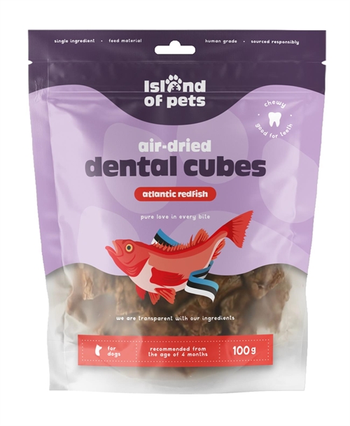 IOP Air-Dried Atlantic redfish dental cubes, 100 gr.